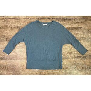 Cupcakes And Cashmere Dolman 1/2 Sleeve Top Dusty Blue Size L Comfy Cozy